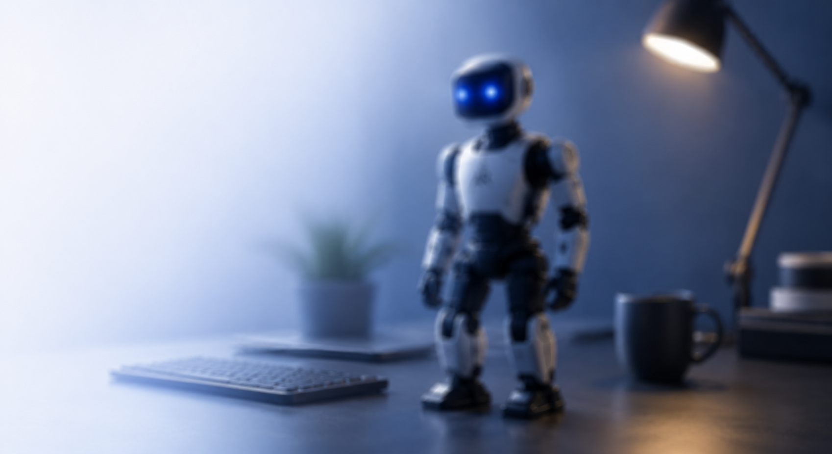 Agazie DeskBot concept in a modern workspace